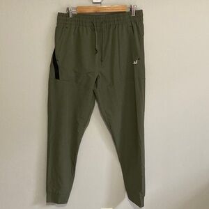 BCG Olive Green Men's Nylon Track Pants, Size Medium, Elastic Waist